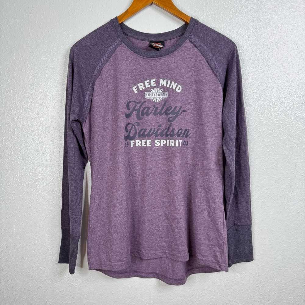 Harley Davidson‎ NWT Purple Long Sleeve Henley Shirt Size Medium